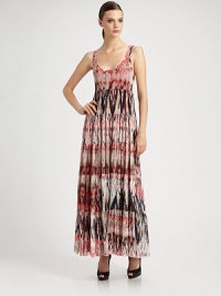 The designer's signature painterly chevron-patterned tulle, rendered in an on-trend maxi silhouette enhanced with a tiered skirt.ScoopneckSleevelessEmpire waistTiered full skirtAbout 36 from natural waistPolyamideHand washMade in ItalyModel shown is 5'9½ (176cm) wearing US size Small. The designer's signature painterly chevron-patterned tulle, rendered in an on-trend maxi silhouette enhanced with a tiered skirt.ScoopneckSleevelessEmpire waistTiered full skirtAbout 36 from natural waistPolyamideHand washMade in ItalyModel shown is 5'9½ (176cm) wearing US size Small.