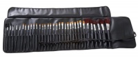 34pc Studio Pro Makeup Make Up Cosmetic Brush Set Kit w/ Leather Case - For Eye Shadow, Blush, Concealer, Etc. 34pc Studio Pro Makeup Make Up Cosmetic Brush Set Kit w/ Leather Case - For Eye Shadow, Blush, Concealer, Etc.