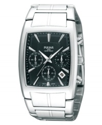 This sleek Pulsar watch is a tough act to follow, with durable steel and chronograph precision. This sleek Pulsar watch is a tough act to follow, with durable steel and chronograph precision.