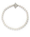 THE LOOKPearls collection10mm and 11mm white oval pearlsSingle strand silhouetteSterling silver setting Toggle closure THE MEASUREMENTLength, about 16ORIGINMade in USA