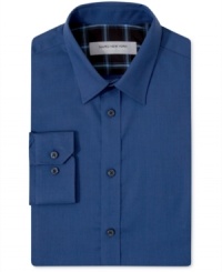 Saturated color takes this slim-fit Marc New York dress shirt to the next bold level. Saturated color takes this slim-fit Marc New York dress shirt to the next bold level.