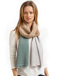 THE LOOKHand-made ombré designRaw edge endsTHE FIT28W X 71LTHE MATERIAL60% cashmere/40% silkCARE & ORIGINDry cleanImported THE LOOKHand-made ombré designRaw edge endsTHE FIT28W X 71LTHE MATERIAL60% cashmere/40% silkCARE & ORIGINDry cleanImported