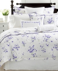 Style is in bloom with Martha Stewart Collection's Trousseau Violets bedskirt, featuring elegantly embroidered white blossoms on a field of soft cotton. (Clearance) Style is in bloom with Martha Stewart Collection's Trousseau Violets bedskirt, featuring elegantly embroidered white blossoms on a field of soft cotton. (Clearance)