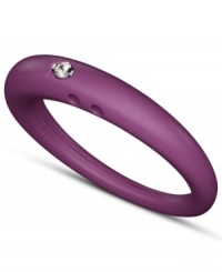 Stackable style with a hint of sparkle! DUEPUNTI's unique ring is crafted from plum-colored silicone with a round-cut diamond accent. Set in silver. Ring Size Small (4-6), Medium (6-1/2-8) and Large (8-1/2-10)