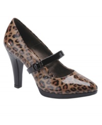 Look sharp! The pointed-toe silhouette of Sofft's Rieta Mary Jane platform pump gives it an updated edge. Available in solid black, bordeaux or leopard print. Look sharp! The pointed-toe silhouette of Sofft's Rieta Mary Jane platform pump gives it an updated edge. Available in solid black, bordeaux or leopard print.