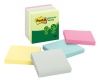 Post-it Notes, Original Pad, 3 Inches x 3 Inches, Recycled, Assorted Pastel, 75 Sheets per Pad, Six Pads per Pack (5416-RP-AP)