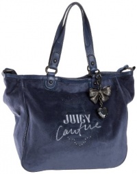 Juicy Couture Her Royal Highness Velour Tote,Midnight Sea,one size Juicy Couture Her Royal Highness Velour Tote,Midnight Sea,one size