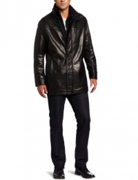 Marc New York by Andrew Marc Men's Liam Smooth Lamb Car Coat with Bib, Black, Small Marc New York by Andrew Marc Men's Liam Smooth Lamb Car Coat with Bib, Black, Small