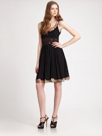 Colorful floral embellishments add vintage glamour to this sophisticated-yet-flirty LBD.Embellished necklineSleevelessGathered detailsFully linedAbout 26 from natural waistSilkDry cleanImported Model shown is 5'10 (177cm) wearing US size 4. Colorful floral embellishments add vintage glamour to this sophisticated-yet-flirty LBD.Embellished necklineSleevelessGathered detailsFully linedAbout 26 from natural waistSilkDry cleanImported Model shown is 5'10 (177cm) wearing US size 4.
