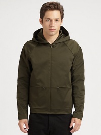 Offering a hint of stylish sheen, a hooded jacket with a concealed front zipper for a sleek look.Attached hoodConcealed front zipperZippered front pocketAbout 26 from shoulder to hemPolyesterHand washImported Offering a hint of stylish sheen, a hooded jacket with a concealed front zipper for a sleek look.Attached hoodConcealed front zipperZippered front pocketAbout 26 from shoulder to hemPolyesterHand washImported
