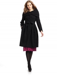 THE LOOKPleated collar wrap designLong sleevesShawl-like front and backGrosgrain beltPleated at waistA-line silhouetteTextured details throughoutTHE FITAbout 41 from shoulder to hemTHE MATERIAL46% mohair/46% nylon/6% silk/2% acrylicCARE & ORIGINDry cleanMade in ItalyModel shown is 5'9½ (176cm) wearing US size 4. THE LOOKPleated collar wrap designLong sleevesShawl-like front and backGrosgrain beltPleated at waistA-line silhouetteTextured details throughoutTHE FITAbout 41 from shoulder to hemTHE MATERIAL46% mohair/46% nylon/6% silk/2% acrylicCARE & ORIGINDry cleanMade in ItalyModel shown is 5'9½ (176cm) wearing US size 4.
