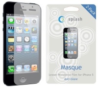 Splash MASQUE Screen Protector Film Matte Anti-Glare for iPhone 5, iPhone 5, AT&T, Verizon, Sprint- 2 Pack Splash MASQUE Screen Protector Film Matte Anti-Glare for iPhone 5, iPhone 5, AT&T, Verizon, Sprint- 2 Pack