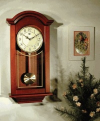 River City Clocks Chiming Regulator Wall Clock with Swinging Pendulum and Cherry Finish - 24 Inches Tall - Model # 6023C River City Clocks Chiming Regulator Wall Clock with Swinging Pendulum and Cherry Finish - 24 Inches Tall - Model # 6023C
