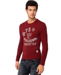 Always great worn solo or used as a layer is this bold thermal by Buffalo David Bitton with vintage style graphic on front. Always great worn solo or used as a layer is this bold thermal by Buffalo David Bitton with vintage style graphic on front.