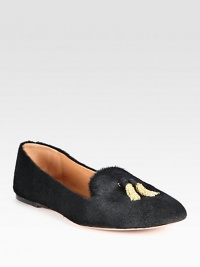 Lush pony hair adds texture to this classic staple, topped off with gleaming metal tassels. Pony hair upper with suede-trimmed goldtone metal tasselsLeather lining and solePadded insoleMade in Italy Lush pony hair adds texture to this classic staple, topped off with gleaming metal tassels. Pony hair upper with suede-trimmed goldtone metal tasselsLeather lining and solePadded insoleMade in Italy