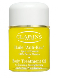 Anti-Eau Body Treatment Oil. Combat visible sponginess with this ultra-concentrated treatment oil. Formulated with 100% natural aromatic plant extracts specially selected for their ability to help minimize skin's 'spongy' appearance. Helps firm and tone cellulite-prone areas, leaving skin softer and more supple. Aromatherapeutic properties work to promote overall well-being, energizing and refreshing your body for a lighter feeling. Imported from France. 3.4 oz. Anti-Eau Body Treatment Oil. Combat visible sponginess with this ultra-concentrated treatment oil. Formulated with 100% natural aromatic plant extracts specially selected for their ability to help minimize skin's 'spongy' appearance. Helps firm and tone cellulite-prone areas, leaving skin softer and more supple. Aromatherapeutic properties work to promote overall well-being, energizing and refreshing your body for a lighter feeling. Imported from France. 3.4 oz.