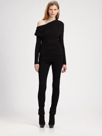 This ultra-soft jersey top has a draped asymmetrical neckline and vibe that's eternally effortless. Asymmetrical necklineLong sleeves94% rayon/6% spandexDry cleanMade in USA of imported fabricModel shown is 5'10 (177cm) wearing US size Small.This style runs small. We recommend ordering one size up for a standard fit. This ultra-soft jersey top has a draped asymmetrical neckline and vibe that's eternally effortless. Asymmetrical necklineLong sleeves94% rayon/6% spandexDry cleanMade in USA of imported fabricModel shown is 5'10 (177cm) wearing US size Small.This style runs small. We recommend ordering one size up for a standard fit.