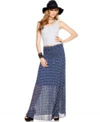 Sheer chiffon is all the rage for spring. Get the look with this Andrew Charles printed maxi skirt! Sheer chiffon is all the rage for spring. Get the look with this Andrew Charles printed maxi skirt!