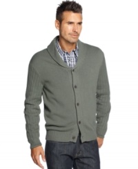 The perfect look for fall into winter, layer up with this shawl-collar from Geoffrey Beene. The perfect look for fall into winter, layer up with this shawl-collar from Geoffrey Beene.