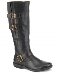 Golden buckles along the shaft add tiny touches of elegance to b.o.c. by Born's Marah boots. Golden buckles along the shaft add tiny touches of elegance to b.o.c. by Born's Marah boots.