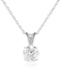Platinum Plated Sterling Silver Round-Cut Cubic Zirconia Pendant Necklace, 18 Platinum Plated Sterling Silver Round-Cut Cubic Zirconia Pendant Necklace, 18