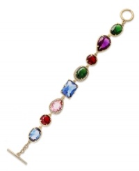 Shape up your style with this geometric bead bracelet from Lauren Ralph Lauren. In varying vibrant colors, the resin and glass beads add a luxe touch. Crafted in 14k gold-plated mixed metal. Approximate length: 7-1/2 inches. Shape up your style with this geometric bead bracelet from Lauren Ralph Lauren. In varying vibrant colors, the resin and glass beads add a luxe touch. Crafted in 14k gold-plated mixed metal. Approximate length: 7-1/2 inches.