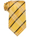 Plaid pops on this Donald J. Trump silk tie designed to leave a lasting impression.