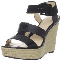 Calvin Klein Women's Ellison Pat Lizard/Nubuck Wedge Sandal,Black,7 M US Calvin Klein Women's Ellison Pat Lizard/Nubuck Wedge Sandal,Black,7 M US
