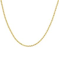 Duragold Men's 14k Yellow Gold Hollow Diamond-Cut Rope Chain Necklace (2.5mm), 20