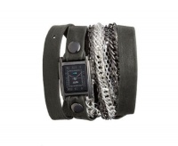 La Mer Collections - Gunmetal Icelandic Charcoal Leather Wrap Watch La Mer Collections - Gunmetal Icelandic Charcoal Leather Wrap Watch