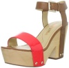 Luxury Rebel Women's Fern Platform Sandal,Coral Red,39 EU/9 M US