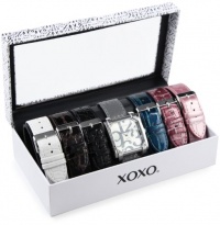 XOXO Women's XO9024 Seven Color Crocodile/Snake Interchangeable Strap Set Watch