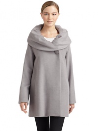 THE LOOKPortrait collar with one-button closureConcealed front buttonsLong sleevesDual front welt pocketsTHE FITAbout 35 from shoulder to hemTHE MATERIALFleece wool/silk/angoraFully linedCARE & ORIGINDry cleanMade in ItalyModel shown is 5'9 (175cm) wearing US size 4. THE LOOKPortrait collar with one-button closureConcealed front buttonsLong sleevesDual front welt pocketsTHE FITAbout 35 from shoulder to hemTHE MATERIALFleece wool/silk/angoraFully linedCARE & ORIGINDry cleanMade in ItalyModel shown is 5'9 (175cm) wearing US size 4.