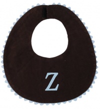 Princess Linens Bon Bon Bib Brown with Baby Blue Trim-Z Princess Linens Bon Bon Bib Brown with Baby Blue Trim-Z