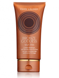 Give yourself a heavenly, sun-kissed tan with Bronze Goddess Golden Perfection Self-Tanning Lotion for Face. A creamy, nurturing, non-acnegenic formula created especially for delicate facial skin, it glides on effortlessly, dries quickly, leaves a radiant glow. Advanced tan-perfecting technology is proven to deliver your most natural-looking shade ever, with color starting to develop in under an hour. Color deepens with repeated use. Light beachy scent. Bring out the bronze goddess in you. Give yourself a heavenly, sun-kissed tan with Bronze Goddess Golden Perfection Self-Tanning Lotion for Face. A creamy, nurturing, non-acnegenic formula created especially for delicate facial skin, it glides on effortlessly, dries quickly, leaves a radiant glow. Advanced tan-perfecting technology is proven to deliver your most natural-looking shade ever, with color starting to develop in under an hour. Color deepens with repeated use. Light beachy scent. Bring out the bronze goddess in you.