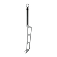 This sleek knife slices easily through a variety of cheeses. Pronged at the end to pick up slices. This sleek knife slices easily through a variety of cheeses. Pronged at the end to pick up slices.