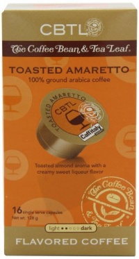 CBTL Toasted Amaretto Coffee Capsules By The Coffee Bean & Tea Leaf, 16-Count Box CBTL Toasted Amaretto Coffee Capsules By The Coffee Bean & Tea Leaf, 16-Count Box