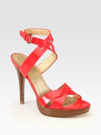 Bold, sleek patent leather design with an adjustable ankle strap adds the perfect pop of color to your wardrobe.Stacked heel, 4½ (115mm)Stacked platform, ¾ (20mm)Compares to a 3¾ heel (95mm)Patent leather upperLeather lining and solePadded insoleMade in SpainOUR FIT MODEL RECOMMENDS ordering true size. Bold, sleek patent leather design with an adjustable ankle strap adds the perfect pop of color to your wardrobe.Stacked heel, 4½ (115mm)Stacked platform, ¾ (20mm)Compares to a 3¾ heel (95mm)Patent leather upperLeather lining and solePadded insoleMade in SpainOUR FIT MODEL RECOMMENDS ordering true size.