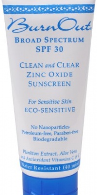 BurnOut Eco-Sensitive Sunscreen SPF 30. Size is 3 oz