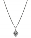 Diamond shapes double up to dazzling effect on this pendant from Kenneth Cole New York. Crafted from silver-tone mixed metal, the pendant also features shimmering glass crystal accents. Approximate length: 16 inches + 3-inch extender. Approximate drop: 1-2/5 inches.