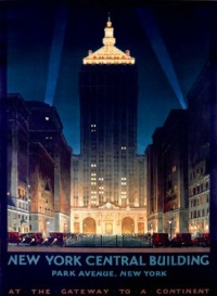NY Central Building 14x20 Limited-Edition Artistic Planked Wood Sign by Chesley Bonestell NY Central Building 14x20 Limited-Edition Artistic Planked Wood Sign by Chesley Bonestell