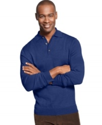 Layered or alone, this polo-style wool-blend sweater from Club Room will be a constant in your comfortable office-style rotation. Layered or alone, this polo-style wool-blend sweater from Club Room will be a constant in your comfortable office-style rotation.
