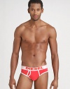 Stretch cotton briefs with logo waistband. Cotton/elastene; machine wash Imported