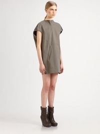 The perfect showcase for the designer's avant-garde aesthetic, this boxy tunic is tailored with strategic seamed details.High necklineCape sleevesPanel constructionConcealed back button closureAbout 16 from natural waistBody: cottonInset: 75% cotton/25% cuproDry cleanMade in Italy of imported fabricModel shown is 5'9½ (176cm) wearing US size 4. The perfect showcase for the designer's avant-garde aesthetic, this boxy tunic is tailored with strategic seamed details.High necklineCape sleevesPanel constructionConcealed back button closureAbout 16 from natural waistBody: cottonInset: 75% cotton/25% cuproDry cleanMade in Italy of imported fabricModel shown is 5'9½ (176cm) wearing US size 4.