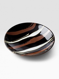 An inspired piece of artisanal stoneware with hand-brushed lines that recall Japanese folk art. From the Mashiko Collection Glazed stoneware About 12 diam. Hand wash Handmade in Japan An inspired piece of artisanal stoneware with hand-brushed lines that recall Japanese folk art. From the Mashiko Collection Glazed stoneware About 12 diam. Hand wash Handmade in Japan
