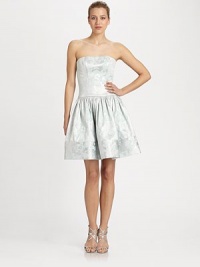 Lustrous brocade, shot through with metallic threads and tailored with a full, flirty skirt.StraplessBoned bodicePrincess seamsGathered skirtBanded hemline Concealed back zipFully linedAbout 18 from natural waist53% acetate/29% cotton/8% acrylic/6% metallic/4% polyesterDry cleanMade in USA of imported fabricModel shown is 5'10 (177cm) wearing US size 2. Lustrous brocade, shot through with metallic threads and tailored with a full, flirty skirt.StraplessBoned bodicePrincess seamsGathered skirtBanded hemline Concealed back zipFully linedAbout 18 from natural waist53% acetate/29% cotton/8% acrylic/6% metallic/4% polyesterDry cleanMade in USA of imported fabricModel shown is 5'10 (177cm) wearing US size 2.