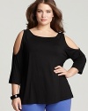 Karen Kane Plus Size Cold Shoulder Raglan Tee