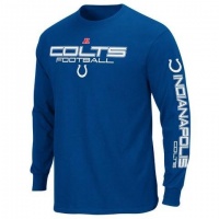 Indianapolis Colts Men's Long Sleeve T-Shirt - NFL Mens Primary Receiver III Tee Stadium Blue Indianapolis Colts Men's Long Sleeve T-Shirt - NFL Mens Primary Receiver III Tee Stadium Blue