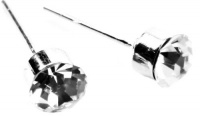 Clear White Round Swarovski Crystal Elements Stud Earrings, Bezel Set, Hypoallergenic Alloy Clear White Round Swarovski Crystal Elements Stud Earrings, Bezel Set, Hypoallergenic Alloy