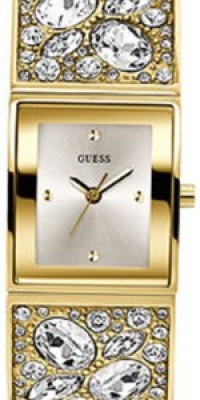 GUESS Women's U0002L2 Gold-Tone Bejeweled Watch